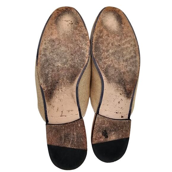 Gucci Princetown Horsebit Flat Mule Slipper Canvas Beige Web Stripe Size 38 US 8 - Picture 11 of 13